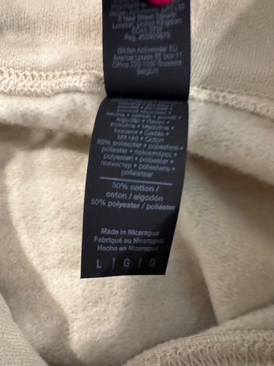 Gildan Cream  Hoodie with Pink and Mauve Lettering